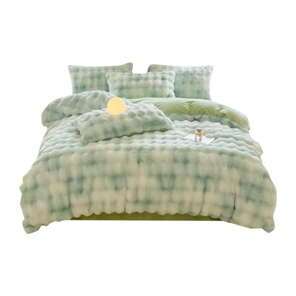 Dyed Wool Rabbit fur Four-piece Set Dyed Wool Rabbit fur Four-piece Set