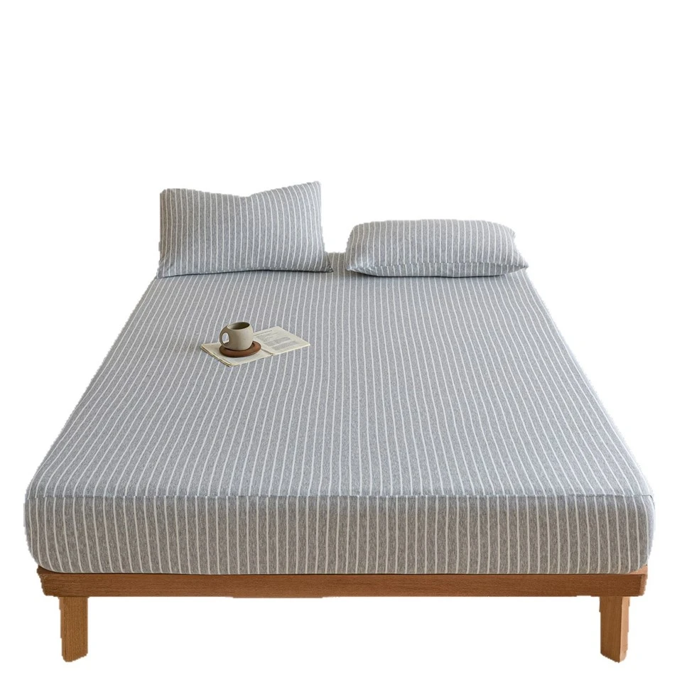 Knitted Pure Cotton Striped Fitted Sheet Knitted Pure Cotton Striped Fitted Sheet