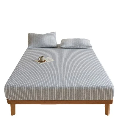 Knitted Pure Cotton Striped Fitted Sheet