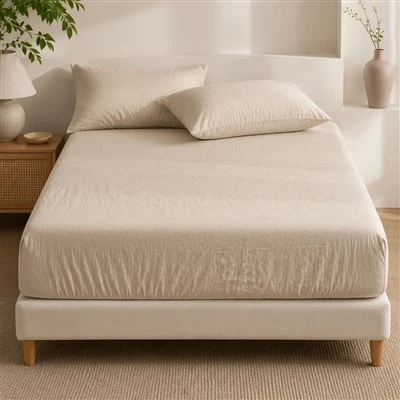 Soft Washed Cotton Full Cover Fitted Sheet